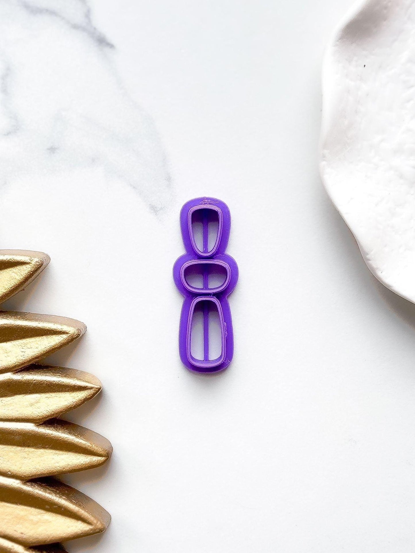 3 in 1 boho polymer clay cutter - pebble - Fabled Cutters