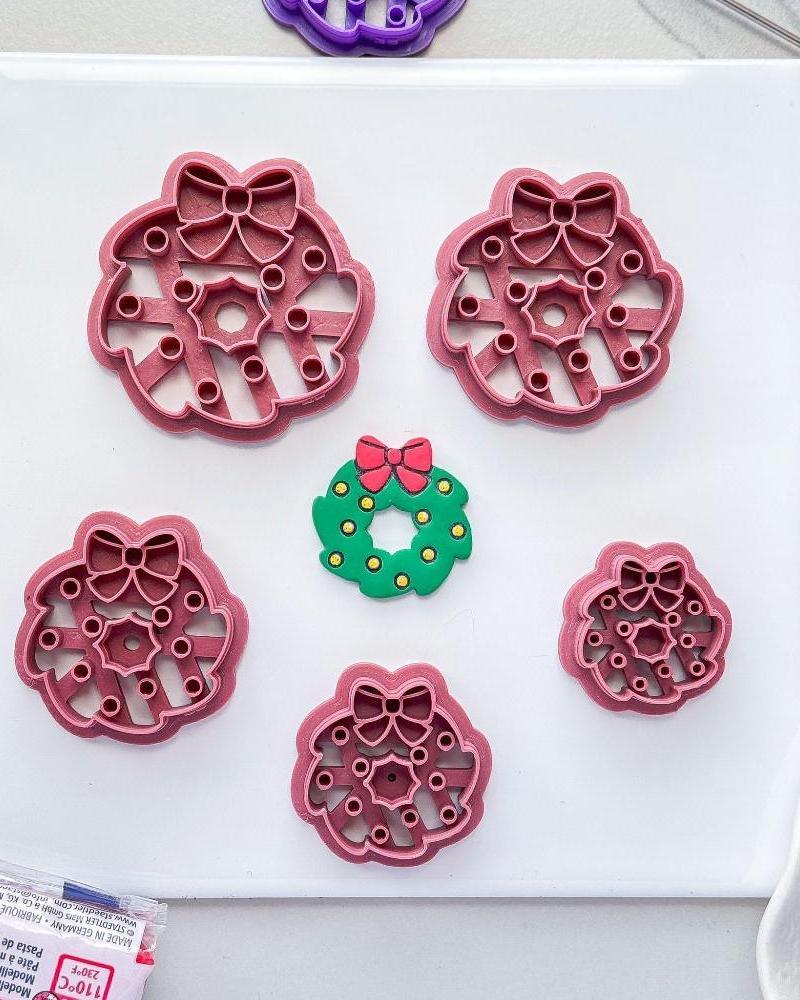 All in One Christmas Wreath Clay Cutter - Fabled Cutters