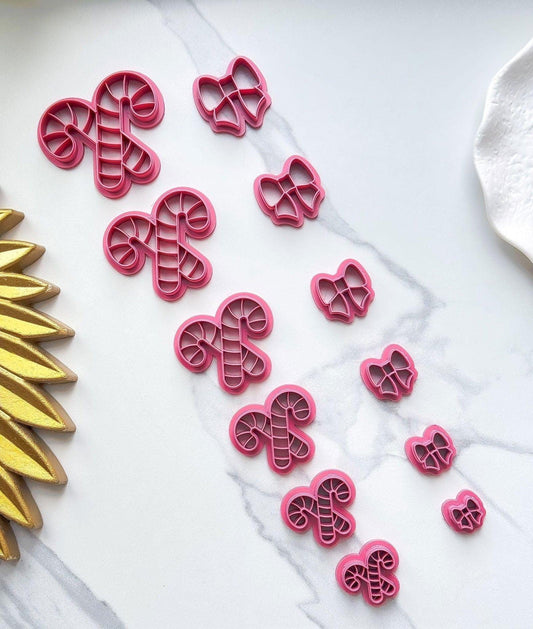 Double Candy Cane and Bow Shaped Cutters (set of 2) - Fabled Cutters