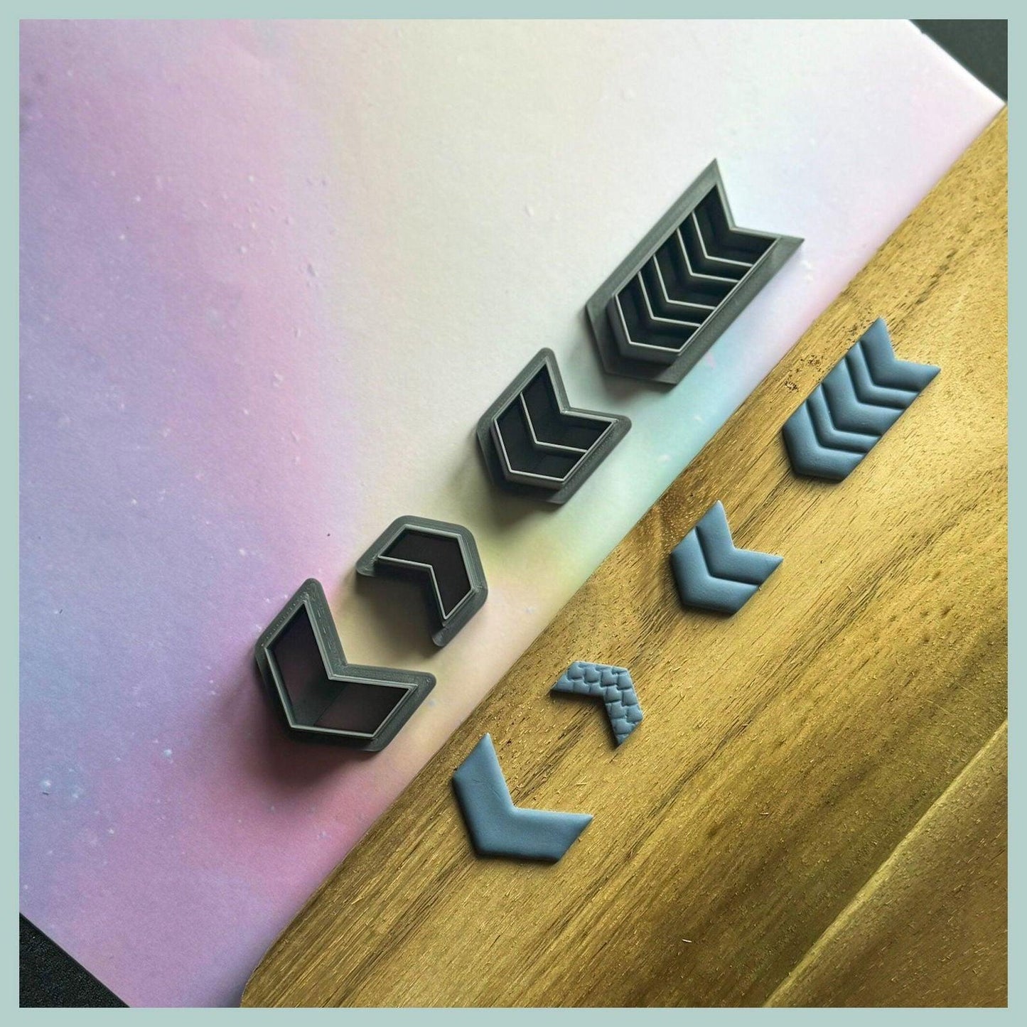 Double Chevron Polymer Clay Cutters - Fabled Cutters