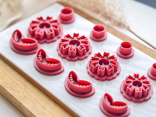 Flower polymer clay cutter (set of 3) - Fabled Cutters -