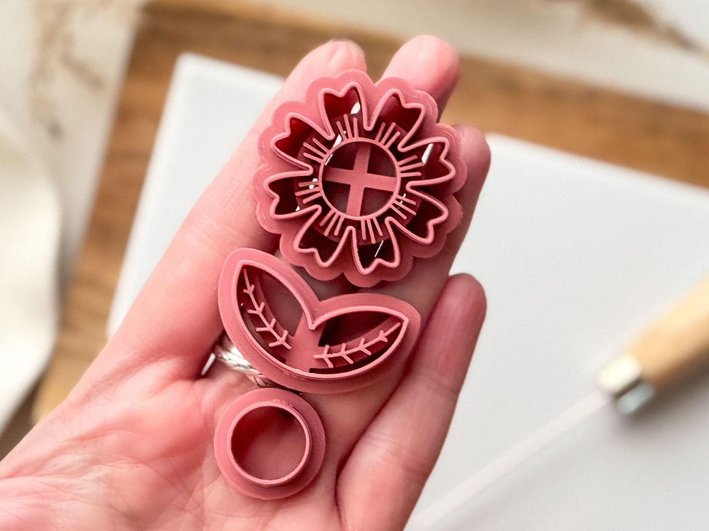Flower polymer clay cutter (set of 3) - Fabled Cutters -