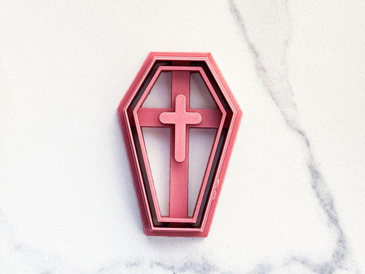 Gothic Coffin Clay Cutters - Single Embossed Cross - Fabled Cutters