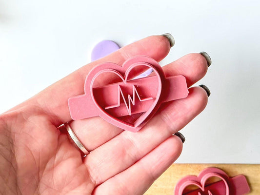 Heartbeat Polymer Clay Cutter - Imprint - Fabled Cutters
