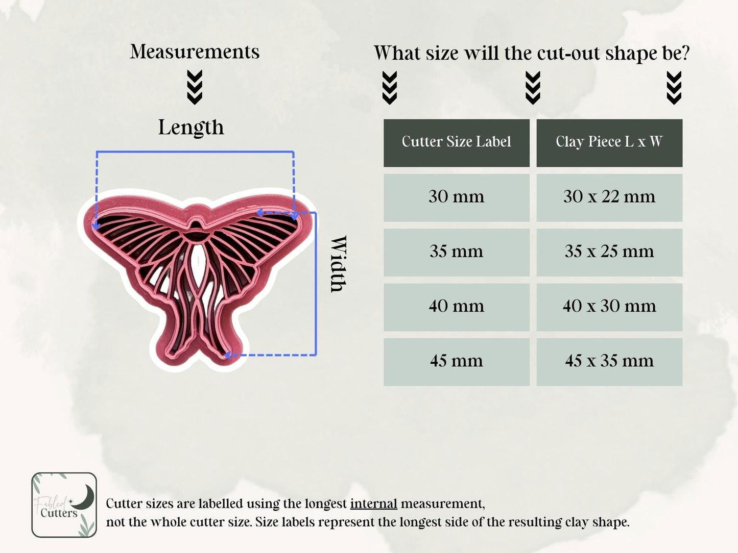 Lunar Moth Clay Cutter - Fabled Cutters