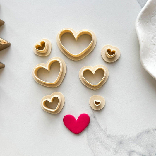Organic heart shaped clay cutters - Fabled Cutters
