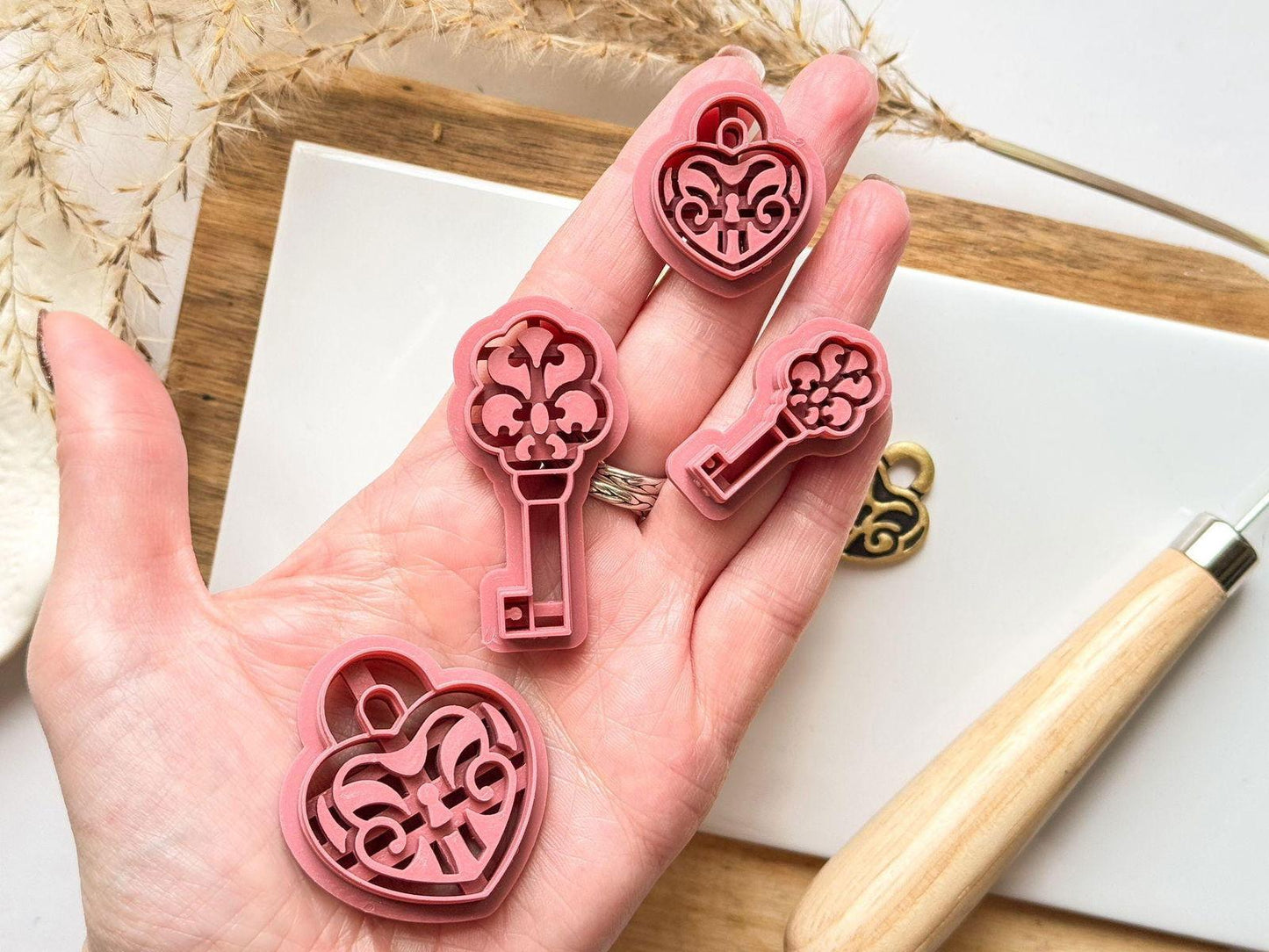 Ornate Lock and Key Polymer Clay Cutter Set - Fabled Cutters