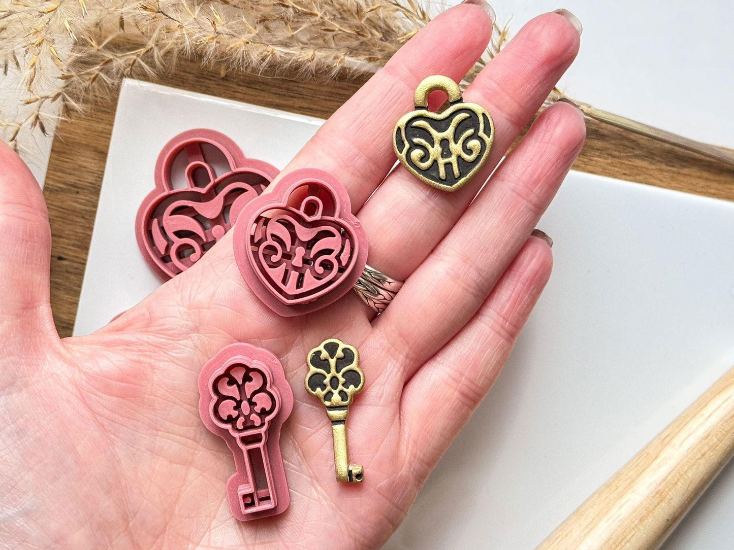 Ornate Lock and Key Polymer Clay Cutter Set - Fabled Cutters