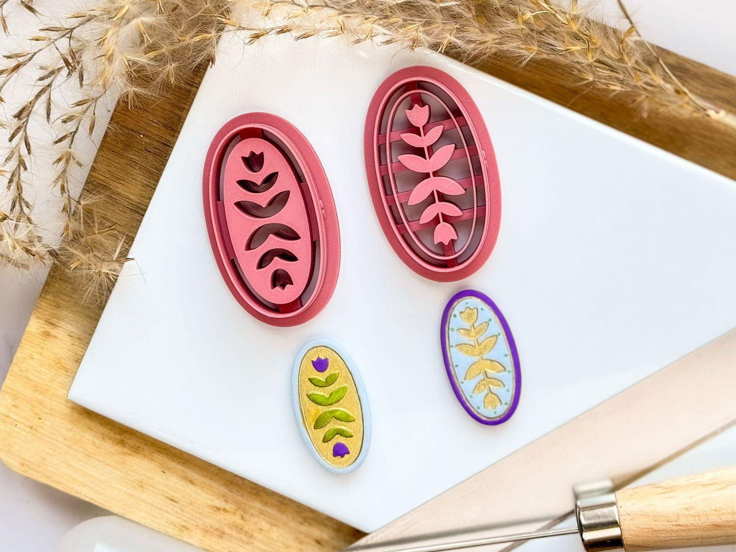 Oval Floral Clay Cutters Set of 2 - Fabled Cutters