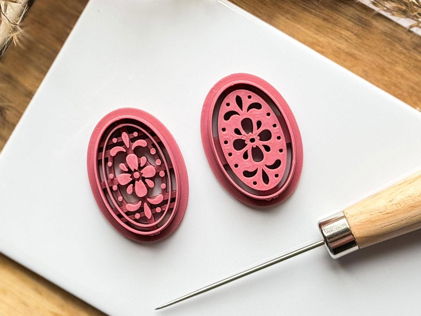 Oval Floral Clay Cutters x 2 - Fabled Cutters
