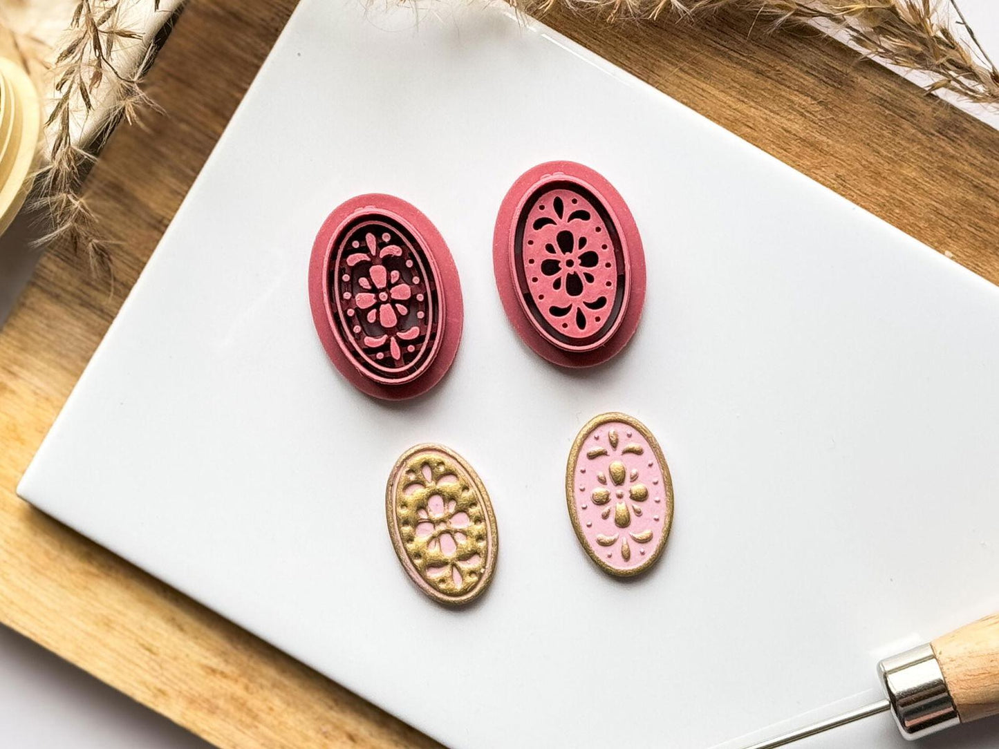 Oval Floral Clay Cutters x 2 - Fabled Cutters