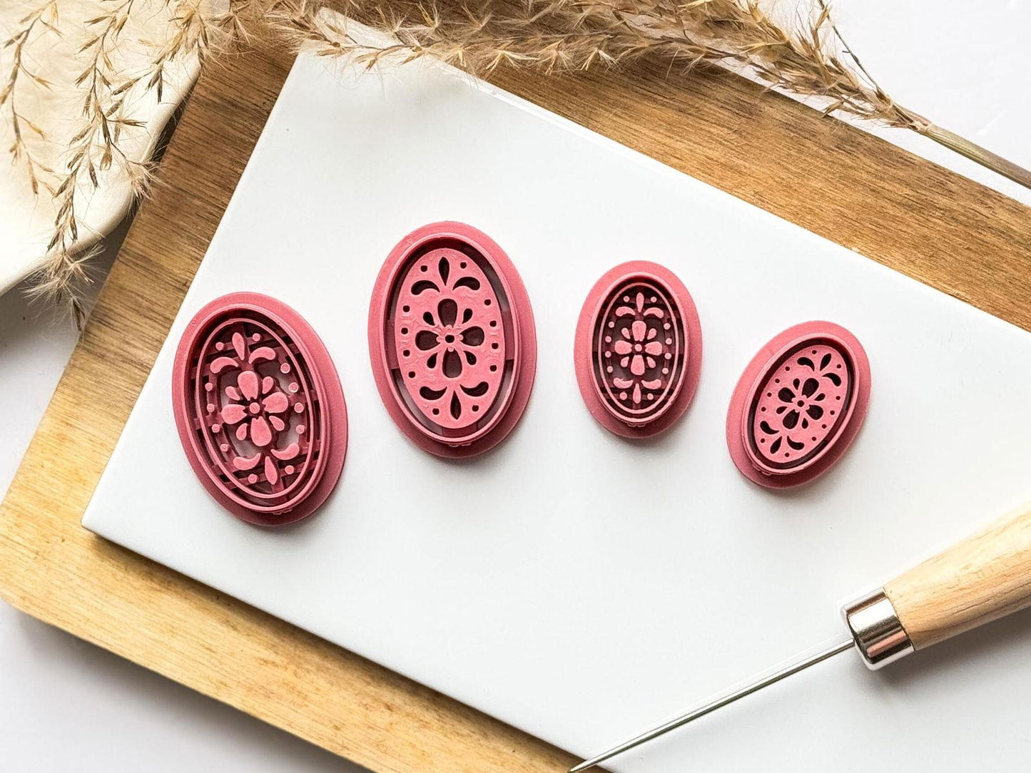 Oval Floral Clay Cutters x 2 - Fabled Cutters