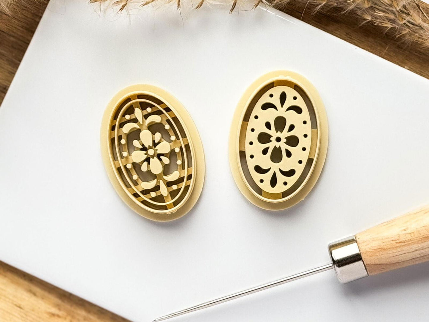 Oval Floral Clay Cutters x 2 - Fabled Cutters