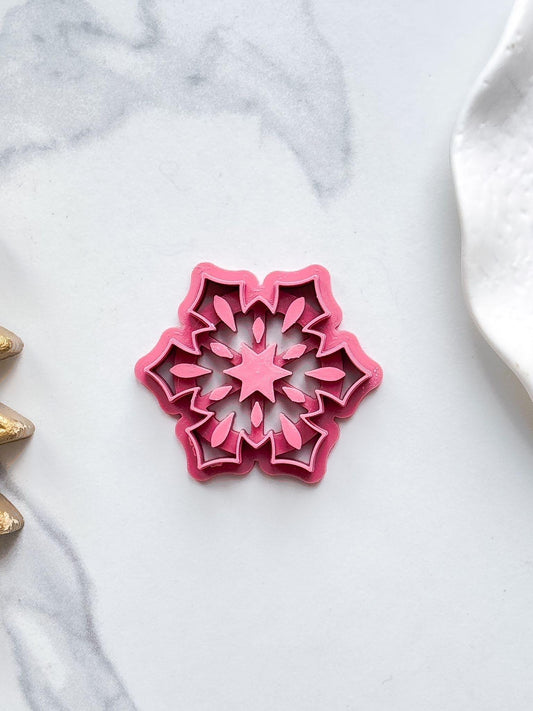 Snowflake Clay Cutter, Debossed shape B - Fabled Cutters