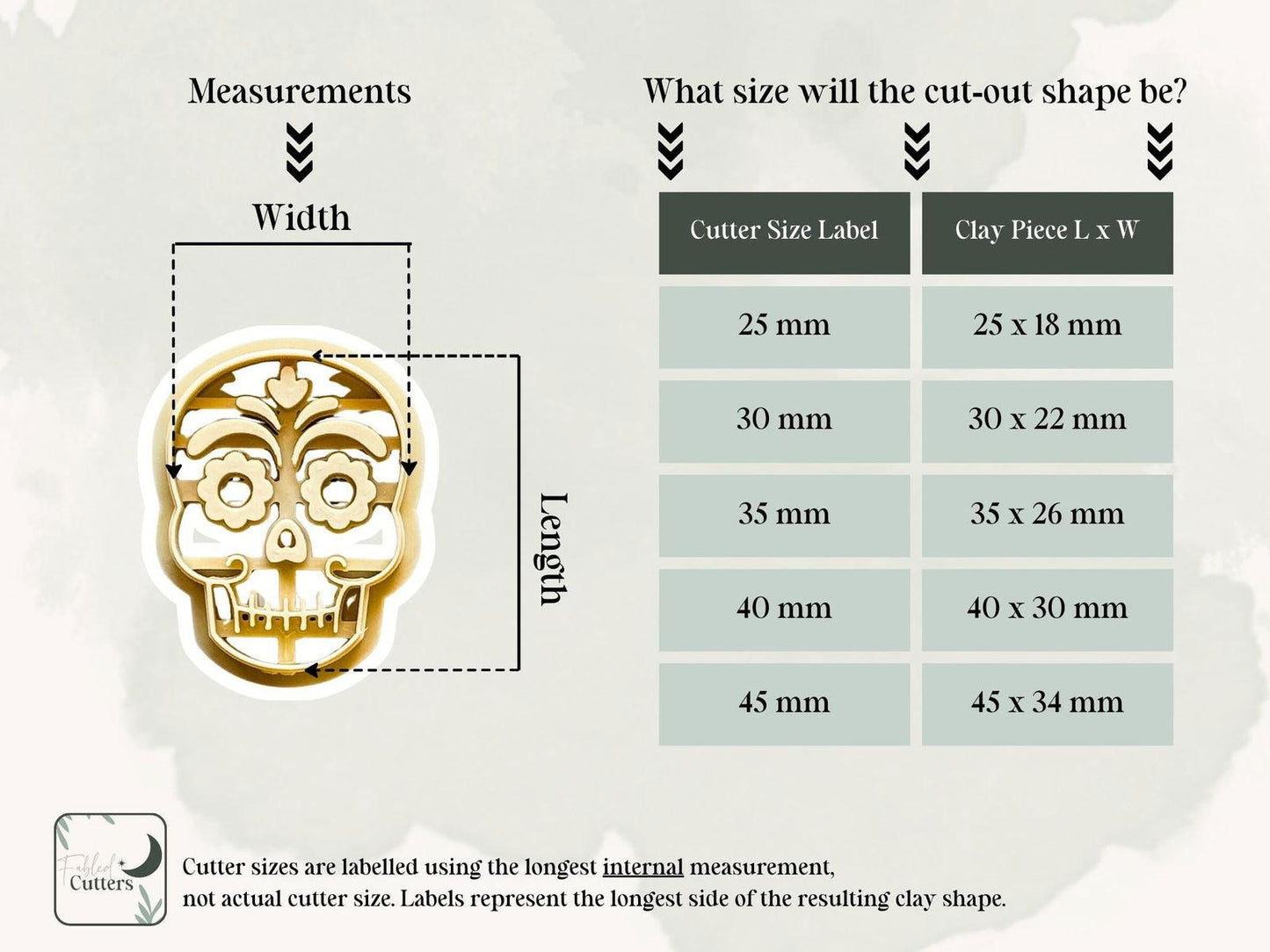 Sugar Skull Clay Cutter - Fabled Cutters