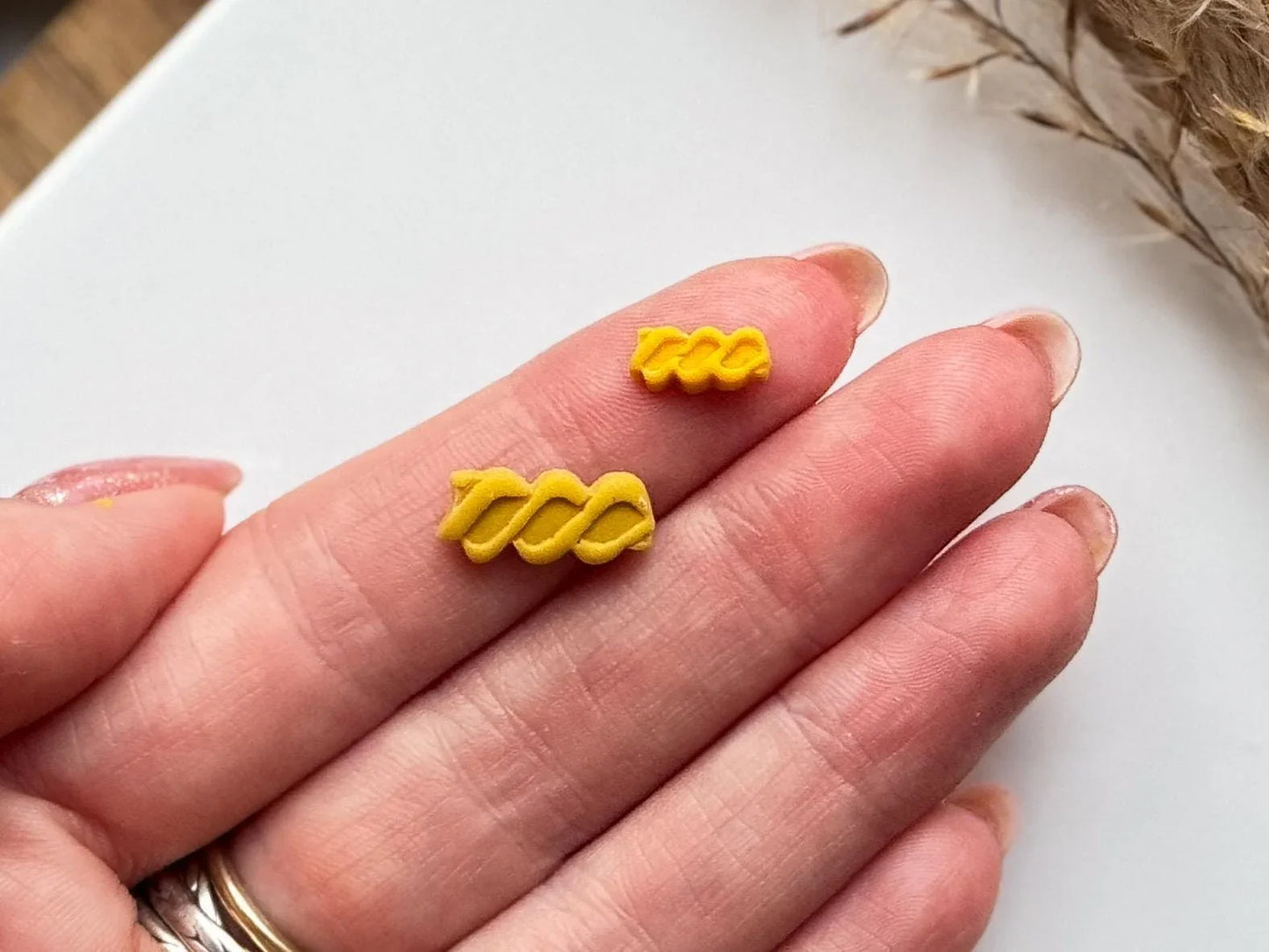 Micro fusilli pasta clay cutter, 1.5 & 1 cm mini pasta shaped cutters for polymer clay and silver clay, UK made-Micro Clay Cutters