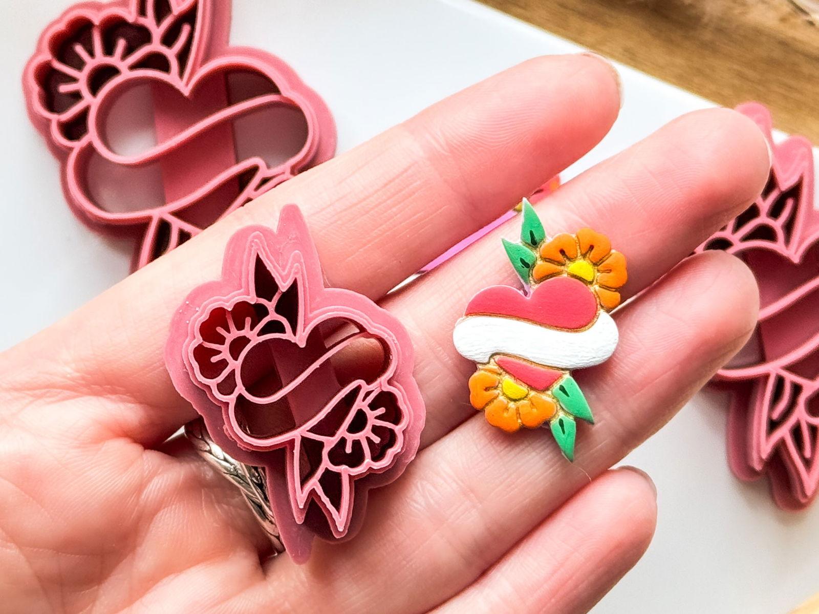 Traditional Heart Tattoo Clay Cutter - Fabled Cutters