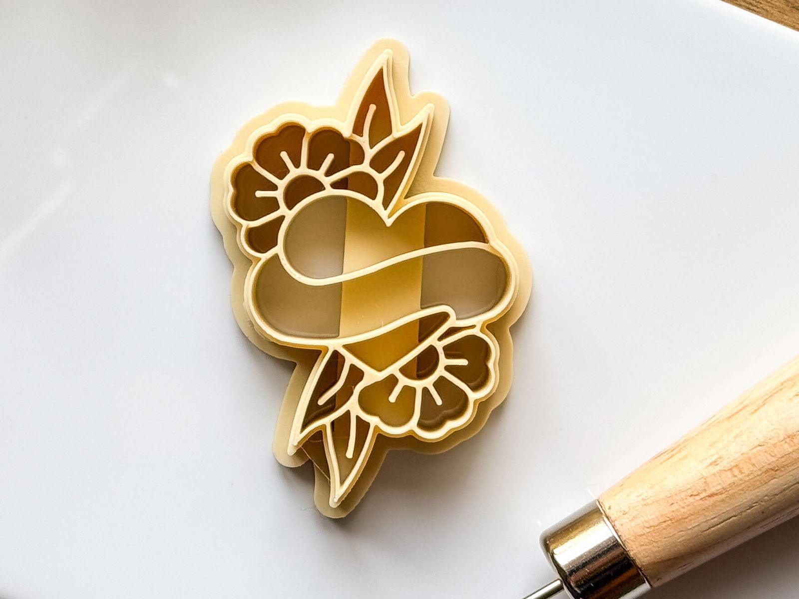 Traditional Heart Tattoo Clay Cutter - Fabled Cutters