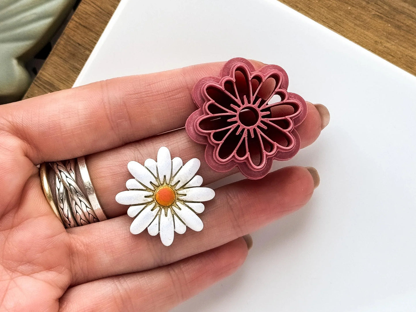 Daisy Flower Clay Cutter, detailed cutter for polymer clay and silver clay crafts, UK made-Floral Clay Cutters