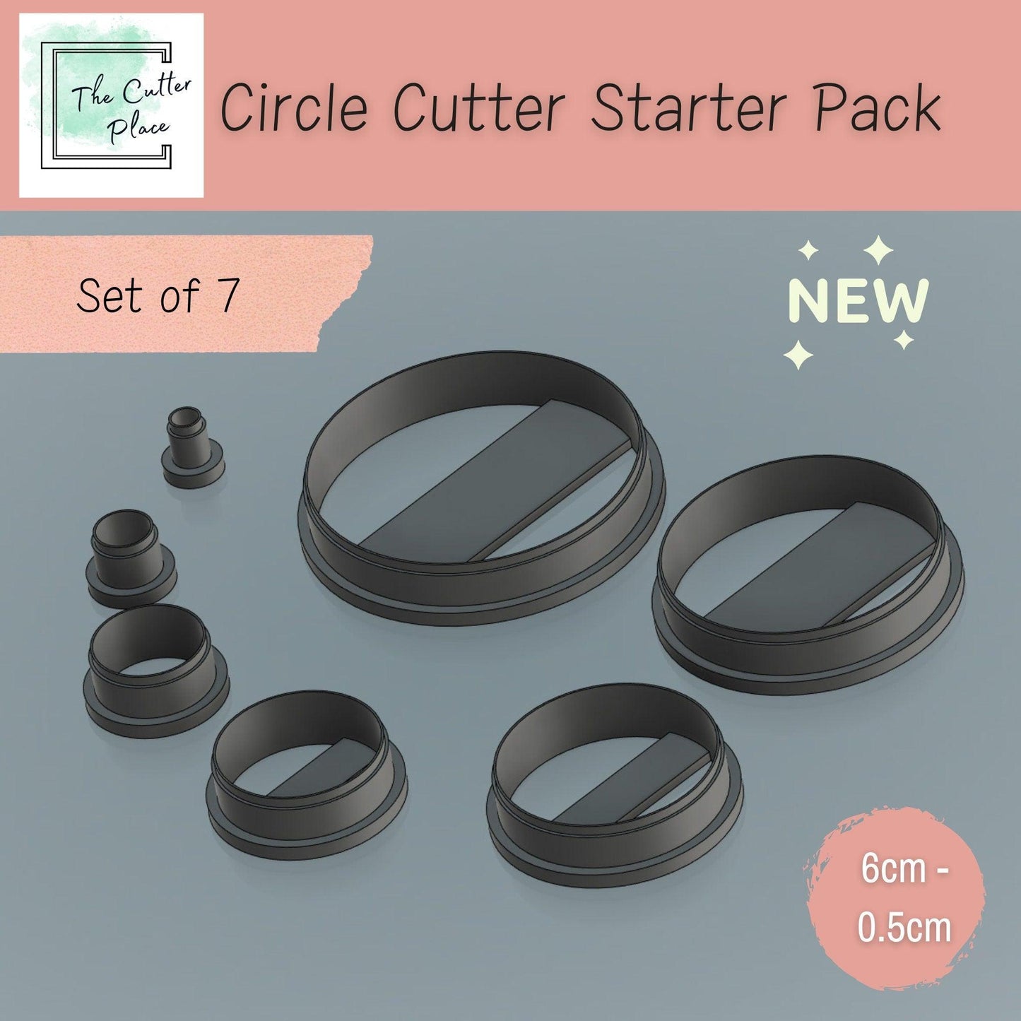 Polymer Clay Cutters Starter Set - Simple Circular Cutters - Hundreds of Different Uses. Made in and shipped from the UK-Basic Cutters