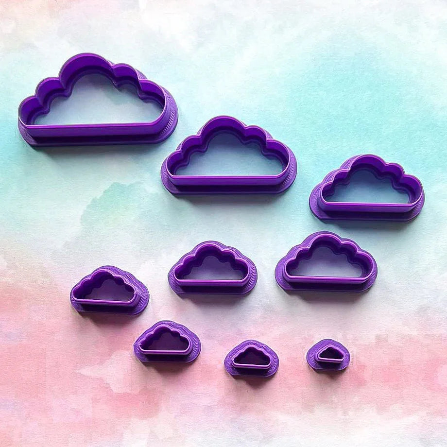 Cloud Polymer Clay Cutters with Flat Bottom and puffy top