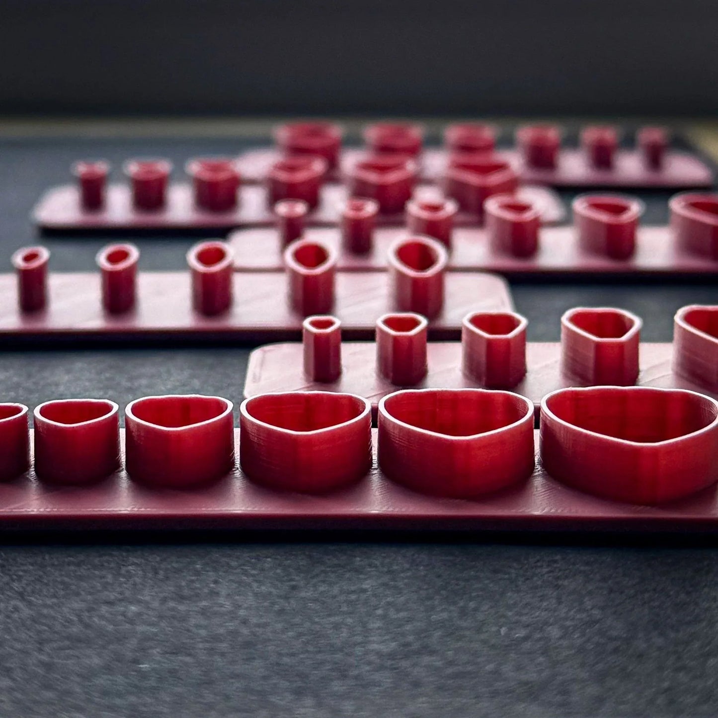 side view of petal polymer clay cutters