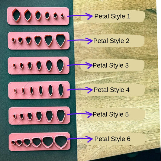 6 petal cluster clay cutters