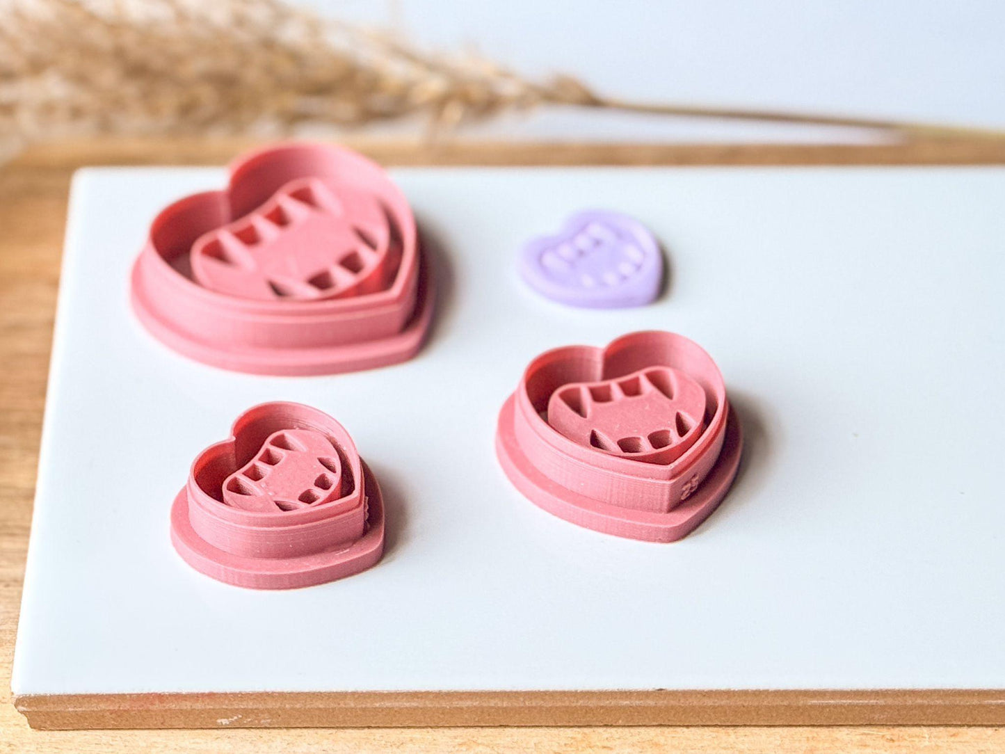 vampire teeth polymer clay cutters with cut out sample