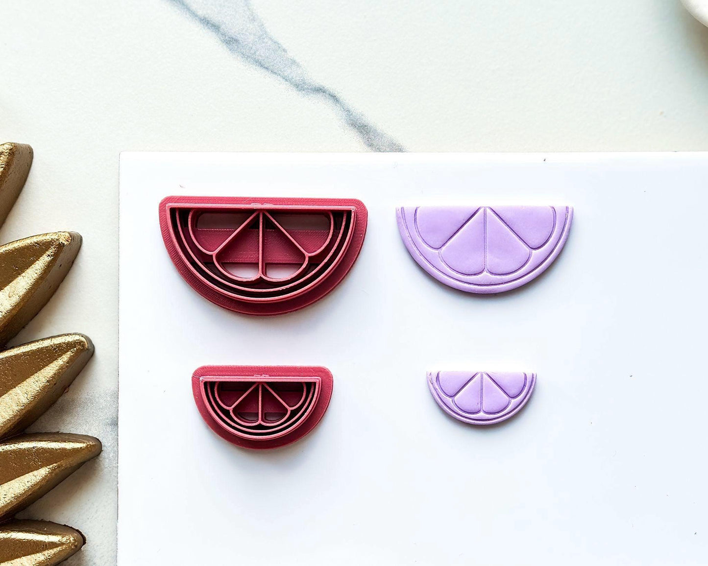 citrus slice clay mold