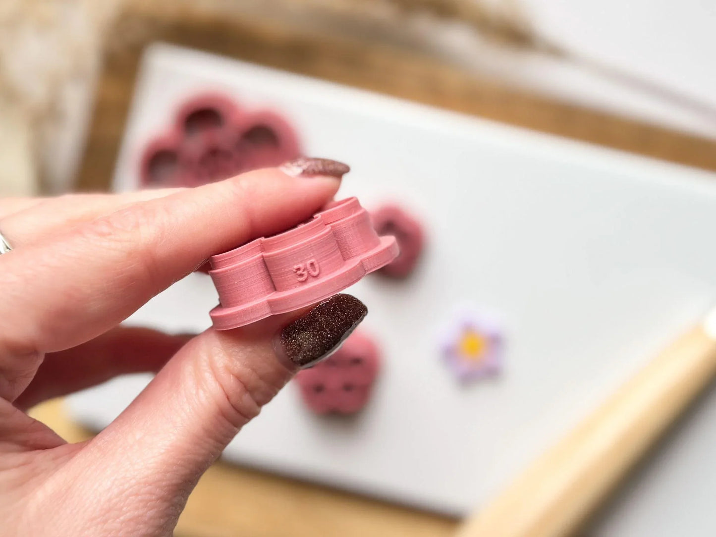 polymer clay cutter with size printed in mm