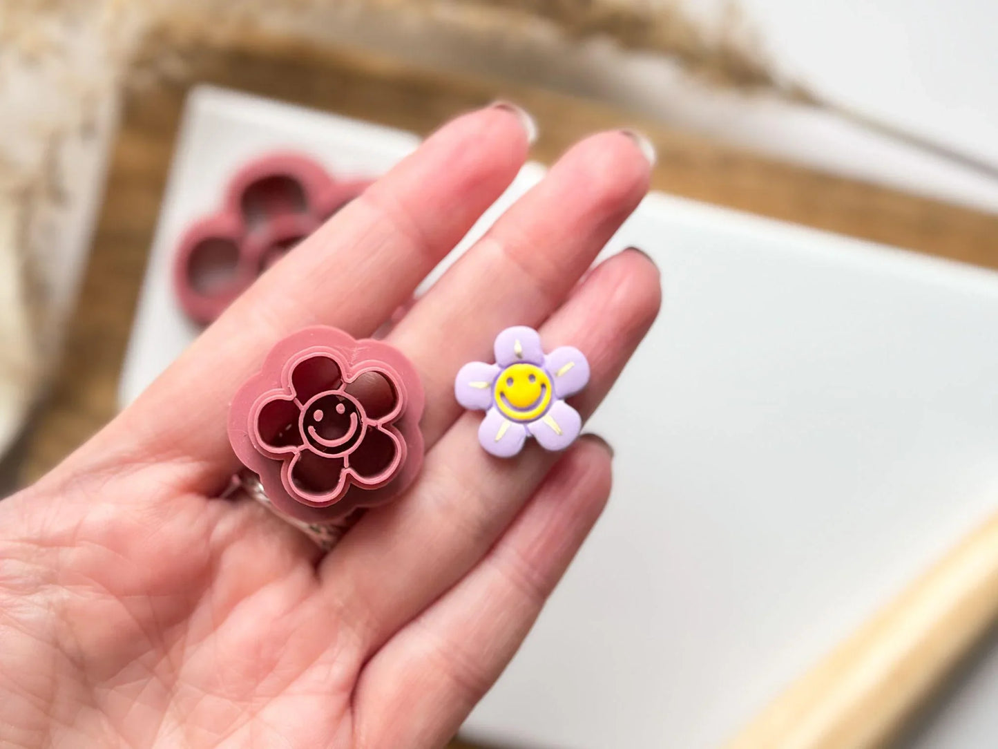 Happy daisy clay cutter and clay cut out piece