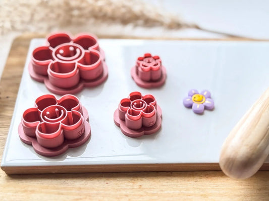 Side view of funky flower clay cutter