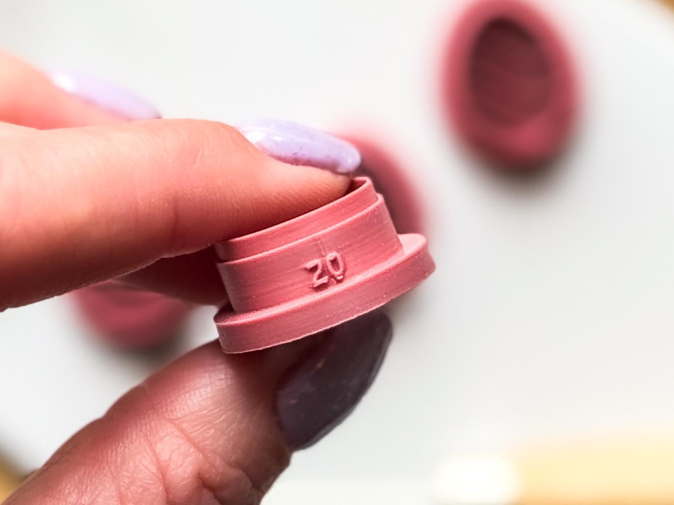 Clay cutter with size printed on the side