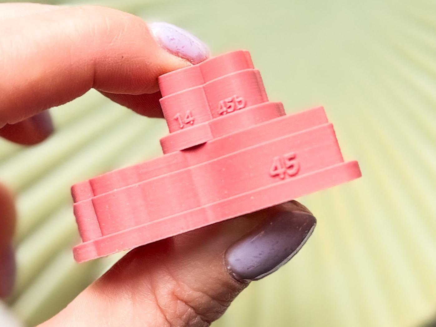 Clay cutters with size printed on the side