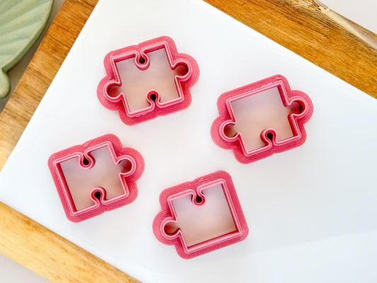 polymer clay jigsaw puzzle cutters. Set of 4 clay cutters