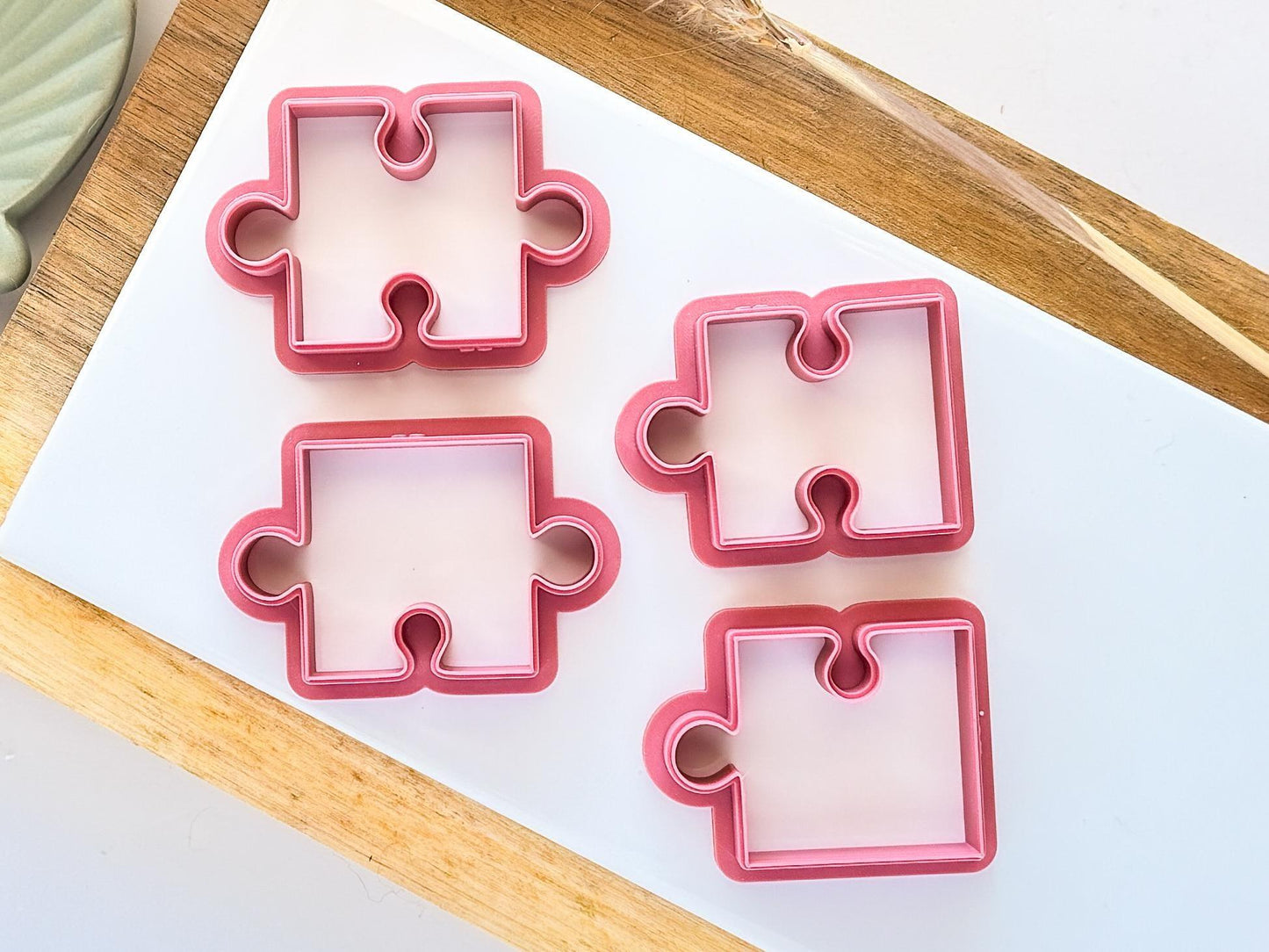 Jigsaw puzzle piece clay cutter set