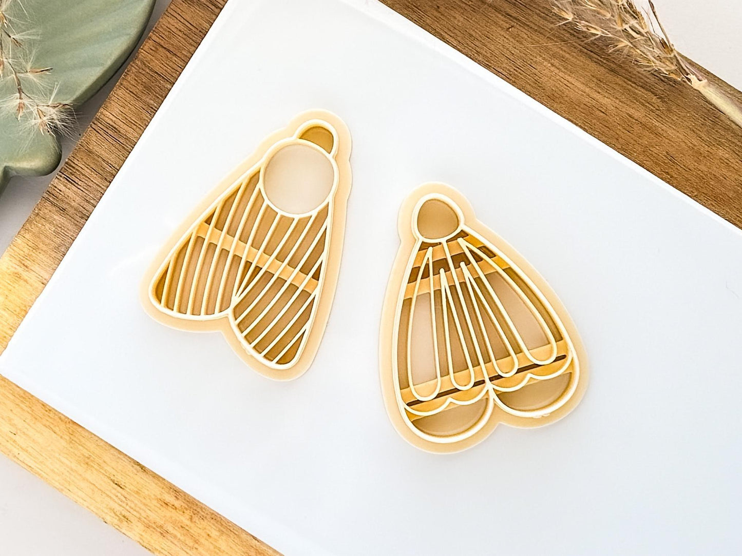 Beige insect moth clay cutters