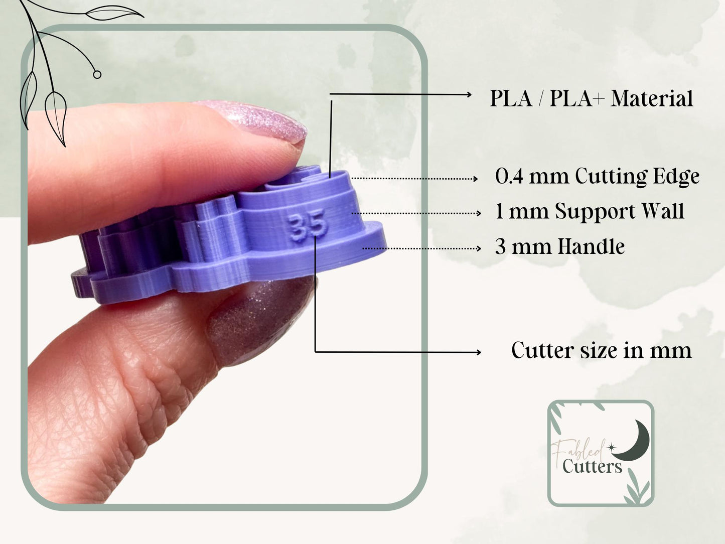 Rounded Square Clay Cutter, classic geometric shaped cutter for clay, simple square clay cutter, square with rounded corner cutter, UK made!-Basic Cutters