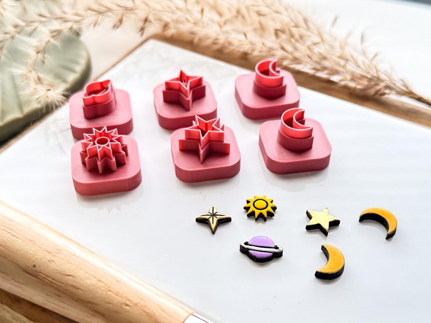 set of six celestial clay cutters