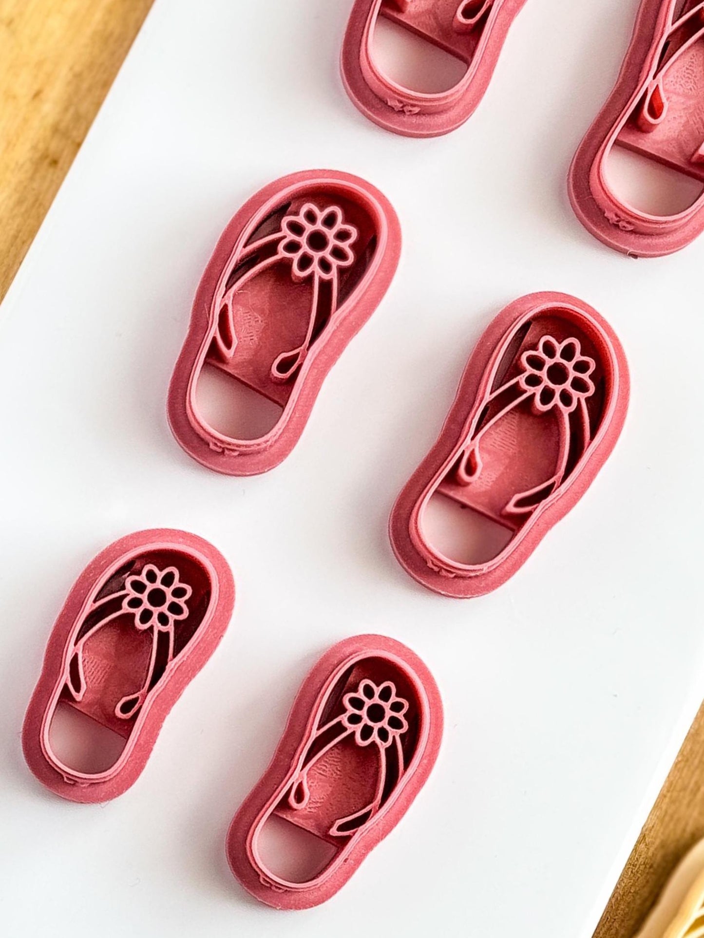 Dark pink sandal clay cutter set of 2 - right and left