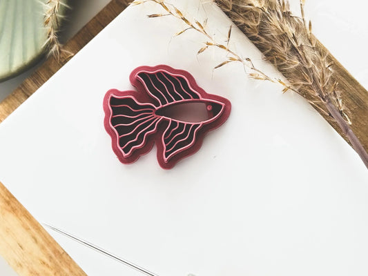 beta fish shapes clay cutter with long detailed fins and tail