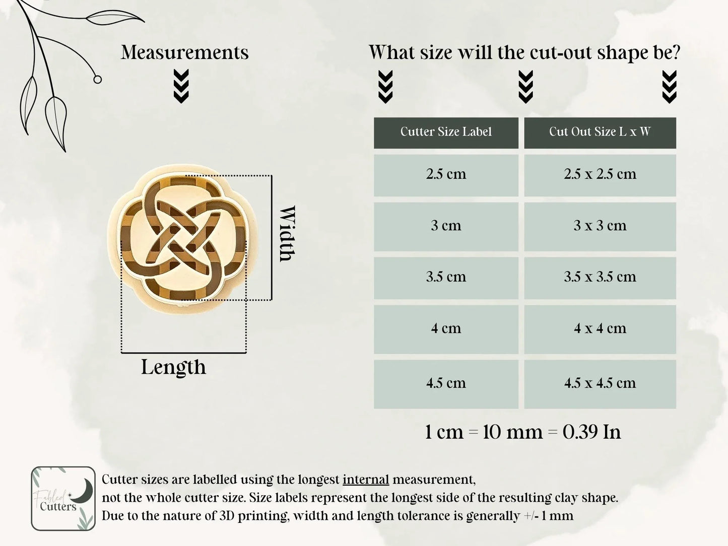 Celtic Knot Clay Cutter, all-in-one circular Dara Knot cutter for use with polymer and silver clay, various sizes.-Basic Cutters