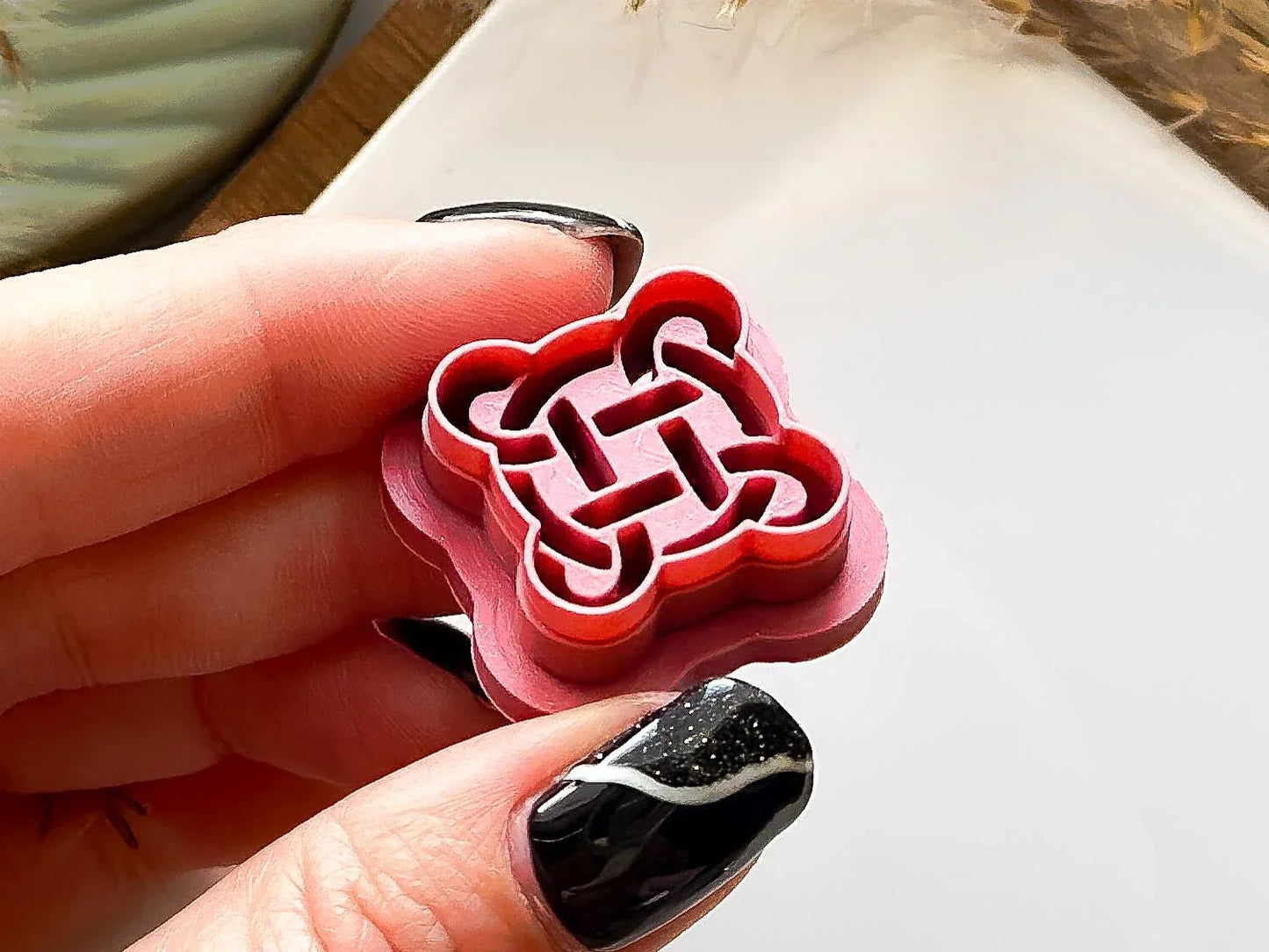 Celtic Knot Clay Cutter, all-in-one circular quarternary style cutter for use with polymer and silver clay, various sizes.-Basic Cutters