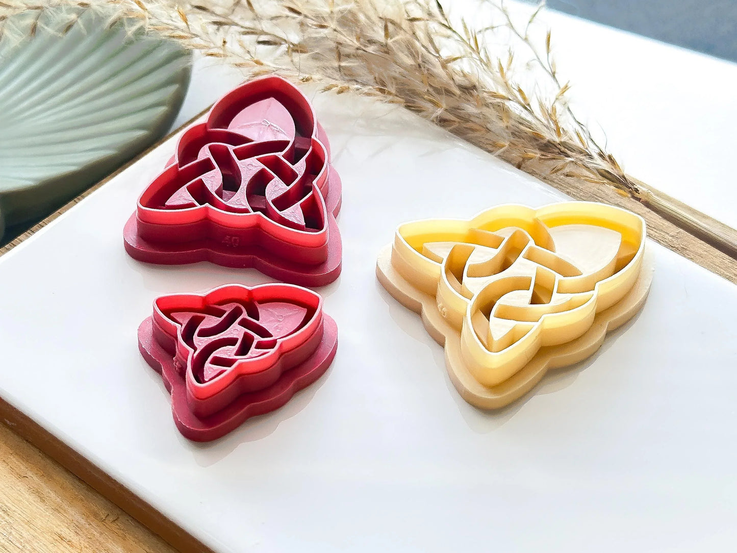 Celtic Knot Clay Cutter, all-in-one triangular shaped cutter for use with polymer and silver clay, various sizes.-Basic Cutters