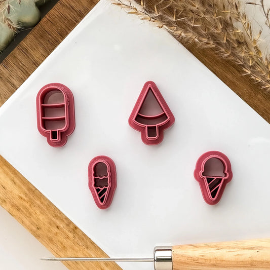 summer ice cream cone clay cutters