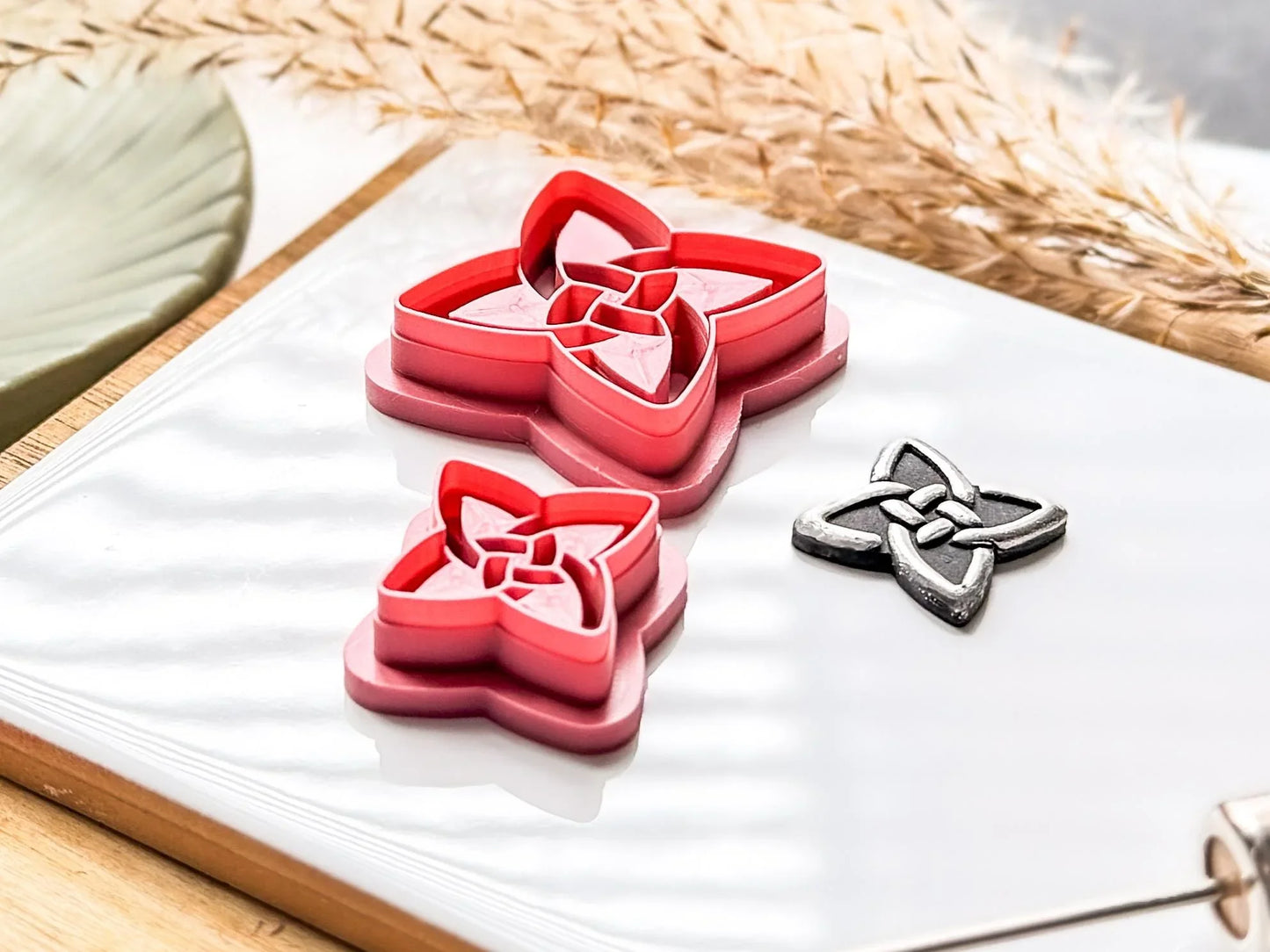 Celtic Quaternary Knot Clay Cutter, diamond / square celtic knot shaped cutter for use with polymer clay and silver clay, various sizes.-Basic Cutters