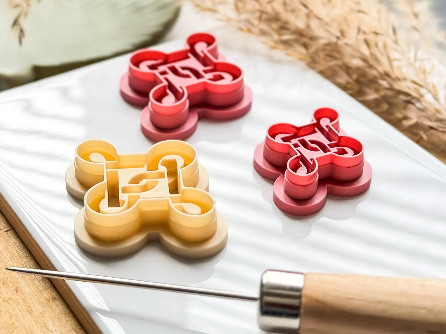 Celtic Quaternary Knot Clay Cutter, long 4 loop celtic knot shaped cutter for use with polymer clay and silver clay, various sizes.-Basic Cutters