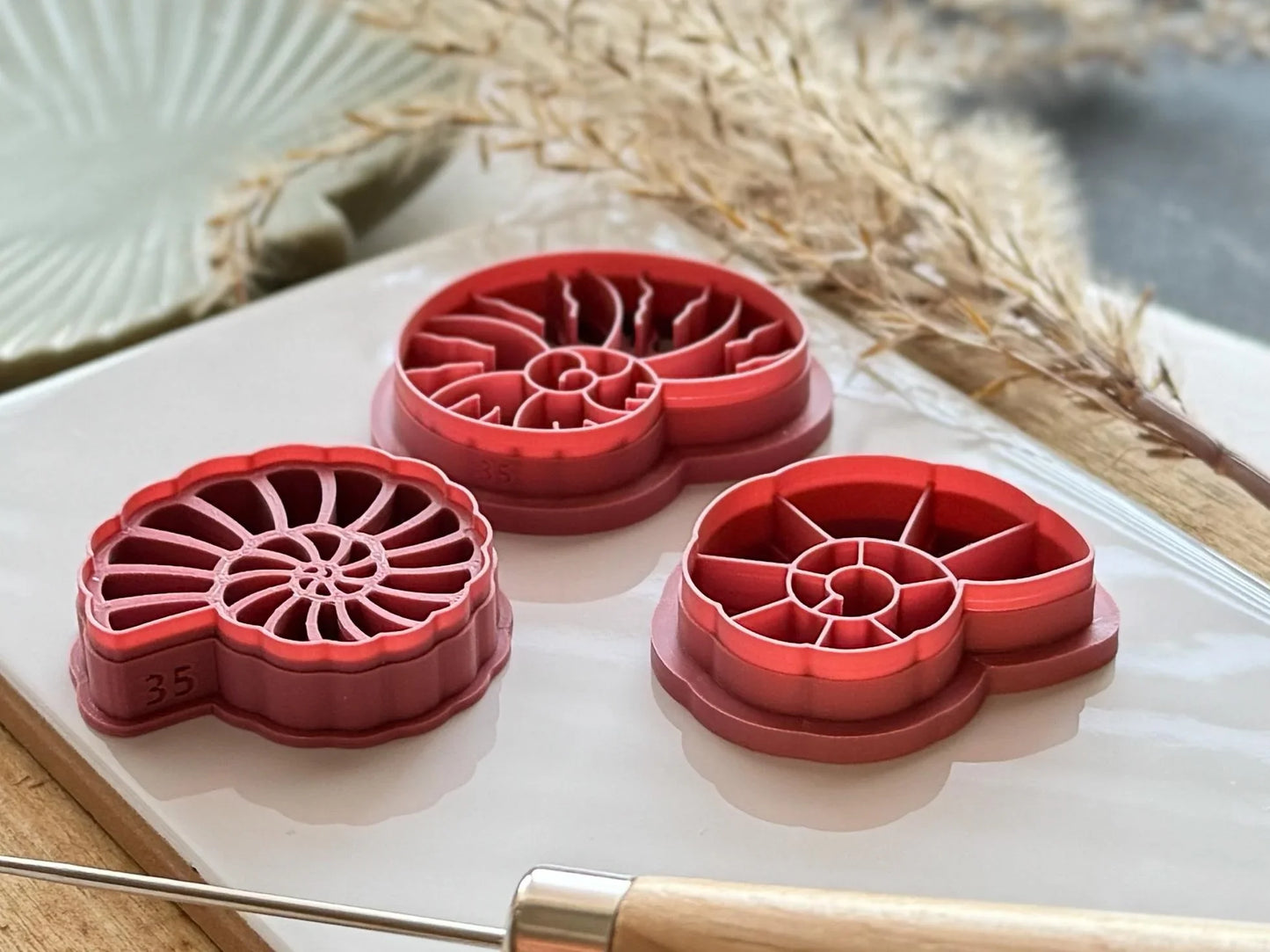 Sea Shell Clay Cutter Set, 3 designs of sea snail shell shaped cutters for polymer clay and silver clay, various sizes-Summer Cutters