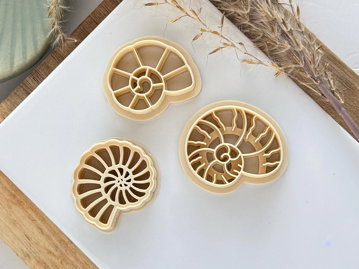 Sea Shell Clay Cutter Set, 3 designs of sea snail shell shaped cutters for polymer clay and silver clay, various sizes-Summer Cutters