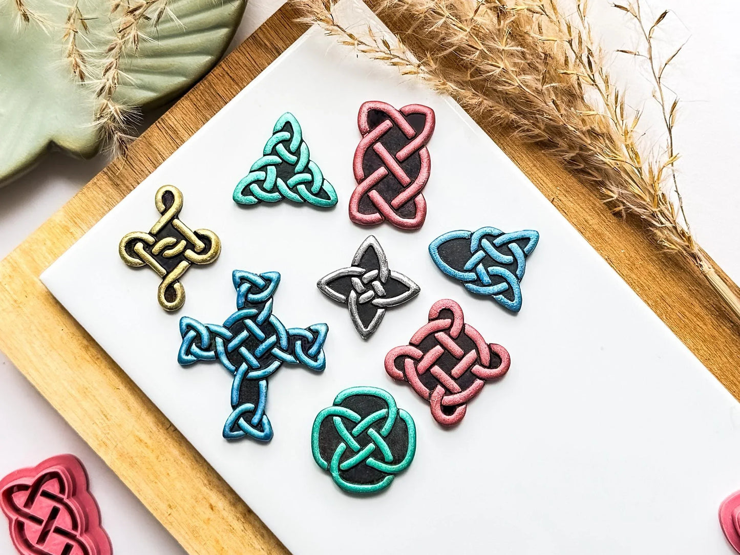 Celtic Knot Clay Cutter Set, 8 cutter set for use with polymer clay and silver clay, various sizes.-Basic Cutters